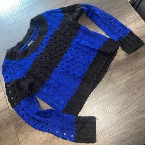Stylish Blue and Black Sweater